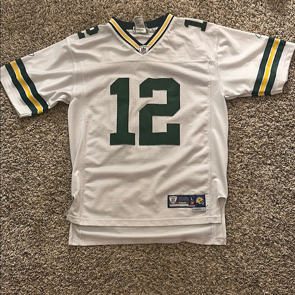 Kids White and Green Jersey